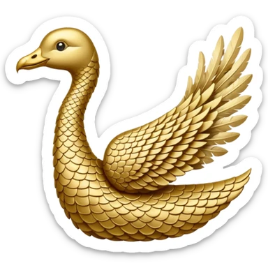serpent and dove white and gold sticker