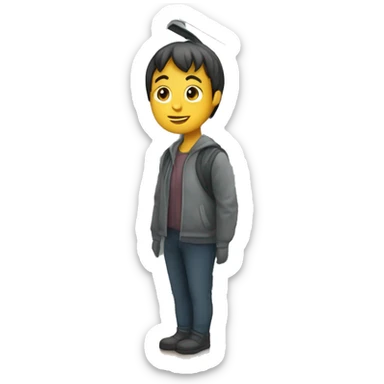 personne qui regarde le terminus d'un train avec marqué succès sticker