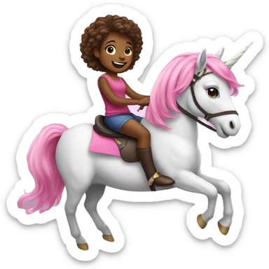 Girl riding a unicorn  sticker