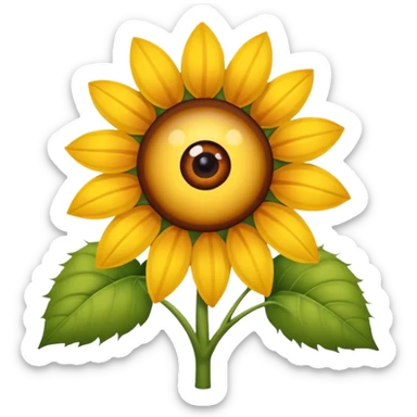 Un girasol y un ojo sticker