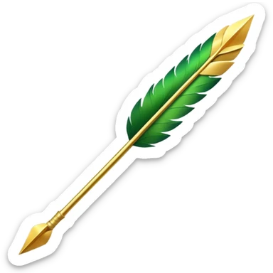 arrow in golden and green colours sticker