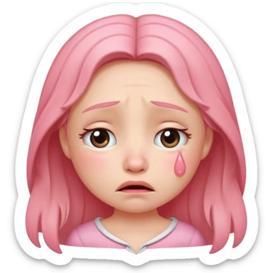 A cute fairytale character crying sticker