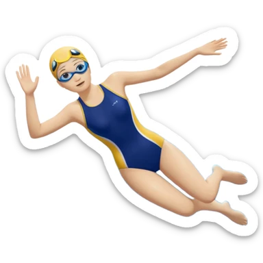 person swimming laps in pool zoomed out showing lap swiming back stroke, no more zoomed out full body but par under water I want to see the water more blue  sticker