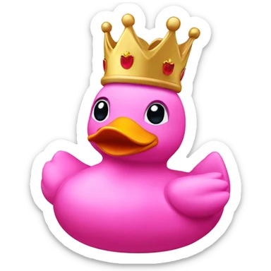 pink rubberduck with a crown sticker