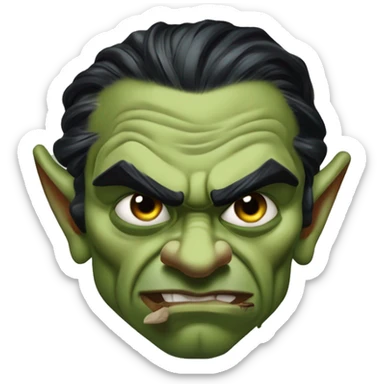 Warcraft half-orc Zlatan in Uncle Scrooge style, oil paint, mysterious eyes, intricate lips, masterpiece pose, odd perspective, beautiful, desirable, logical sticker