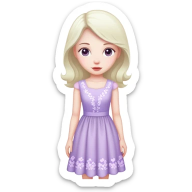 very pale almost white lavender rosy dress sticker