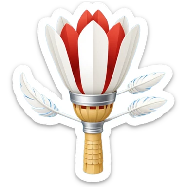 badminton shuttlecock clean white sticker