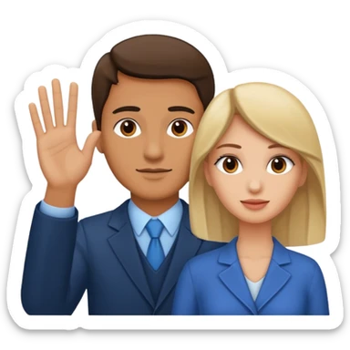 Man behind a bent over woman with his hand up sticker