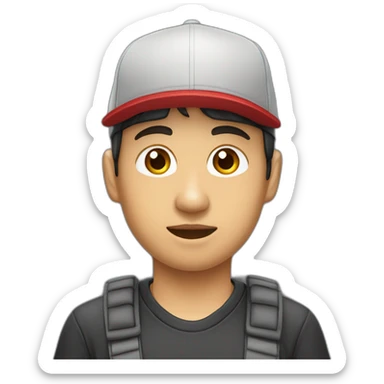 asiatico JOVEN CON gorra y pendientes sticker