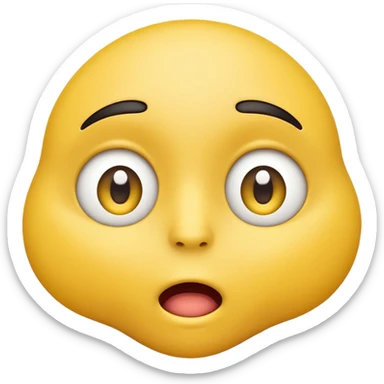 Create a royalty free "thinking" emoji with the mouth pulled up to the left and the eyes looking up to the right sticker