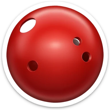 red bowling ball with 3 holes sticker