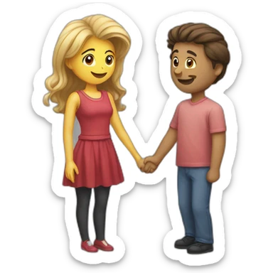 Un homme et une femme se font des bisous sticker