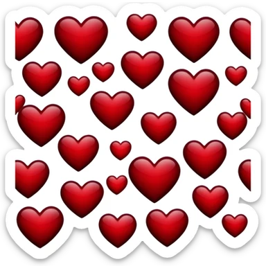 Dark red deep red Mahogany-red maroon-red heart shape sticker