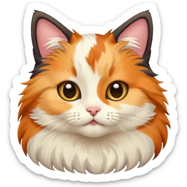 Cute Calico cat with Pinterest, creamy, soft vibe. sticker