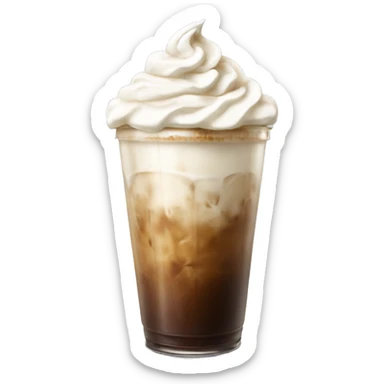 Iced coffee with whipped cream sticker