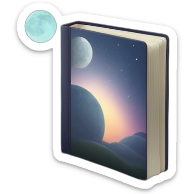 Binder with night sky and moon on cover  sticker