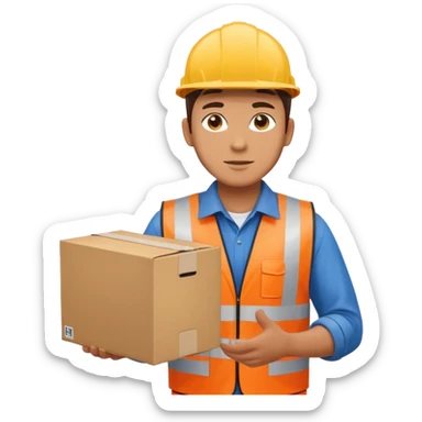 create a realistic emoji of a logistic worker in different weather situuations sticker