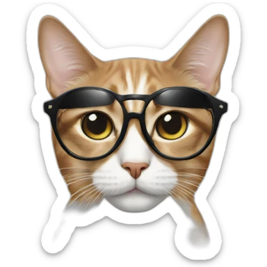 Cat in fashion glasses sticker