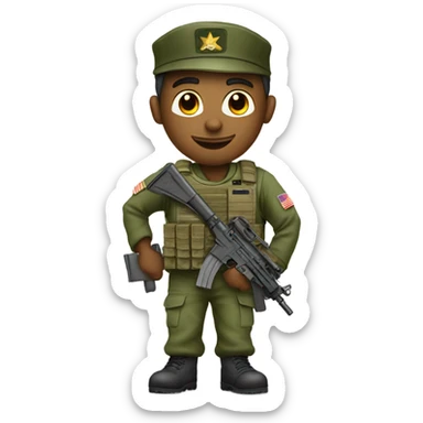 Army man with sign that says “Jorge” sticker