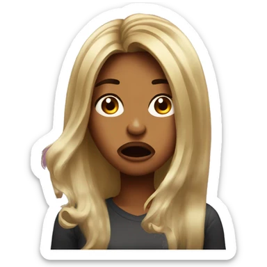 Shocked and grossed out women with long balayage hair sticker