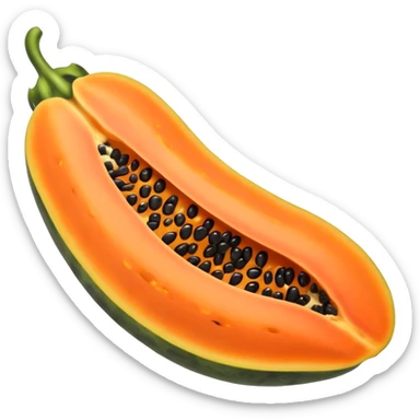 A beautiful papaya fruit is peeled and has black spots.It should be very ripe. sticker