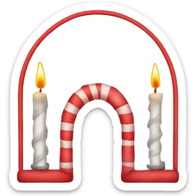 Red Christmas candle arch  Schwibbogen sticker