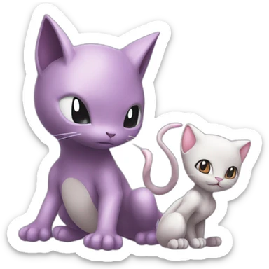 Mewtwo and Mew sticker