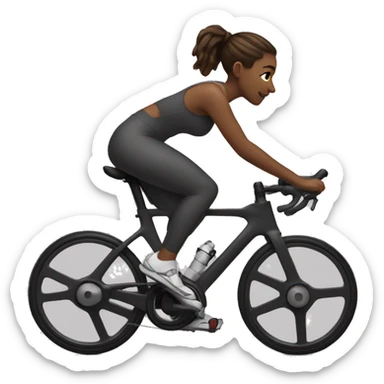 Girl indoor cycling on a bike  sticker