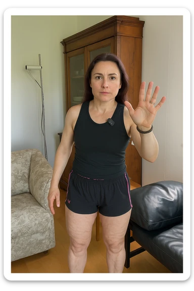 Donna con cellulite sulle cosce sticker