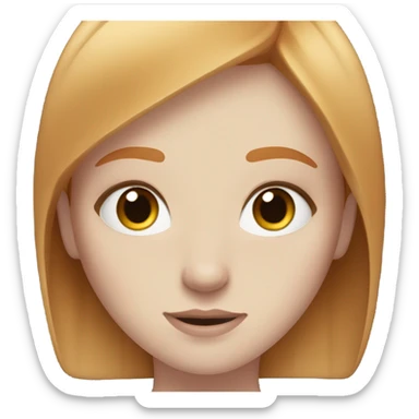 pale girl with straight ginger hair, freckles, hazel eyes, long eyelashes sticker