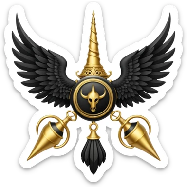 Holy Emblem with black wings and horn sticker