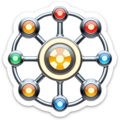 Can you create a picture for an AI LLM model router showing it as a hub connecting different LLMs?  sticker