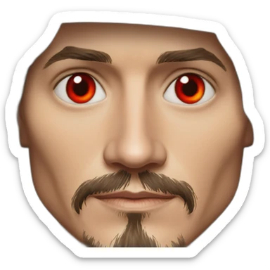 realistic johnny depp red eyes wearing mantle sticker