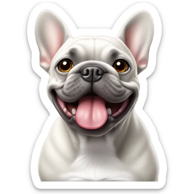 Grey French bulldog with tongue out sticker