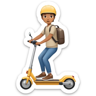 person riding an electric scooter sticker