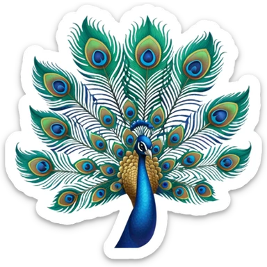peacock feathers sticker