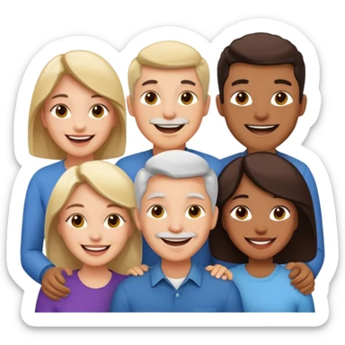 a group of 4 people all of SAME AGE GROUp two men n two women sticker