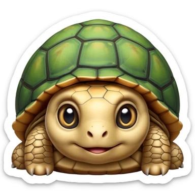 cinematic-baby tortoise-realistic--emoji,,-cute-wise-face-peering-ahead-with-calm-determination,-cute large-eyes-reflecting-centuries of wisdom, sticker