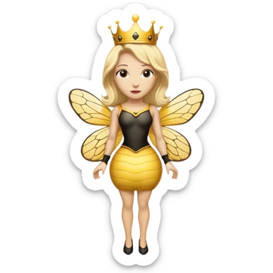 Full Body plus  Queen bee woman with  blonde hair and big nose sticker