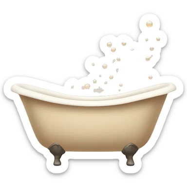 Beige astethic bathtub with bubbles sticker