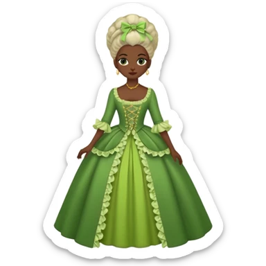 marie Antoinette fashion dark skinned woman green clothe sticker