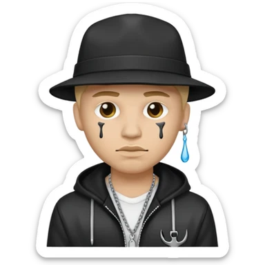 a white guy with a drip gangster sticker