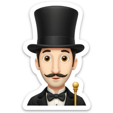 Jewish man with long nose and a top hat sticker