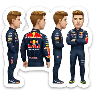 max verstappen avec une veste redbull sticker