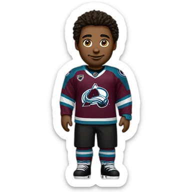 gamer with Colorado avalanche jersey sticker