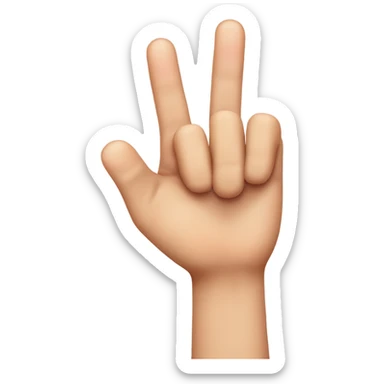 thumb and middle finger crossing to form fingerheart (vertica) sticker