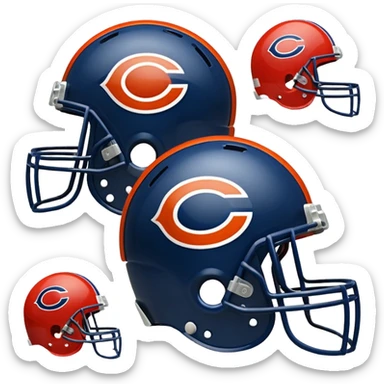 Washington Commanders and Chicago Bears football helmets side by side, emoji style sticker
