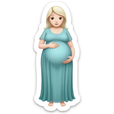 heavily pregnant woman with extremely large overdue belly sticker