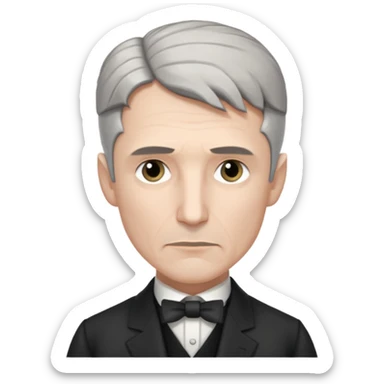 Nikolai Tesla,pensive, half body sticker