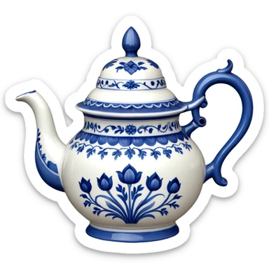 18th century realistic detailed Meissen Blue Onion Teapot sticker